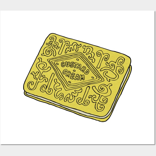 Custard Cream Biscuit / Cookie Wall Art by CarlBatterbee